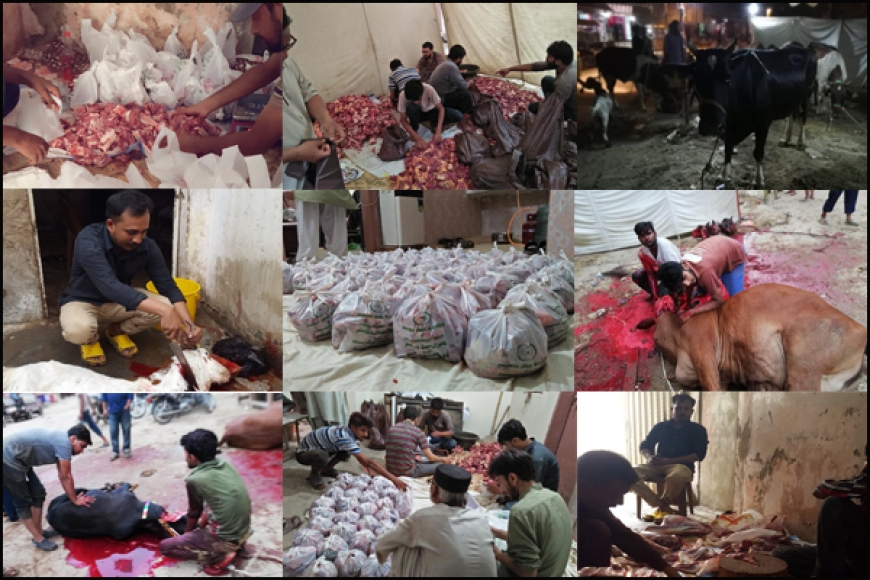 خیر العمل ویلفیئر ٹرسٹ کی جانب سے کراچی کے مستحقین میں 20من قربانی کے گوشت کی تقسیم