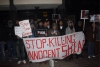 لندن، شیعہ نسل کشی کے خلاف ایم کیو ایم انٹرنیشنل سیکریٹریٹ کے باہر احتجاجی مظاہرہ