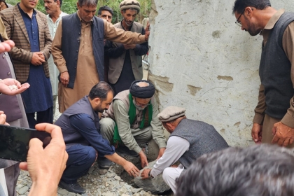 آغا علی رضوی اور اپوزیشن لیڈر جی بی اسمبلی کاظم میثم نے گیول سکردو میں رکھی گئی سکیم سفرپی روڈ کا سنگ بنیاد رکھ دیا