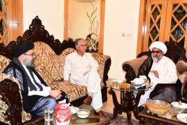 سابق چیئرمین سینیٹ اور پی پی پی کے مرکزی رہنما نیئربخاری کی علامہ راجہ ناصرعباس جعفری سے ملاقات