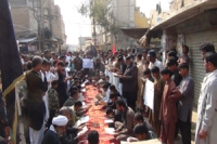 یوم شہدائے شکارپور پر ایم ڈبلیوایم نوشہرو فیروز کا احتجاج اوراجتماعی  قرآن خوانی